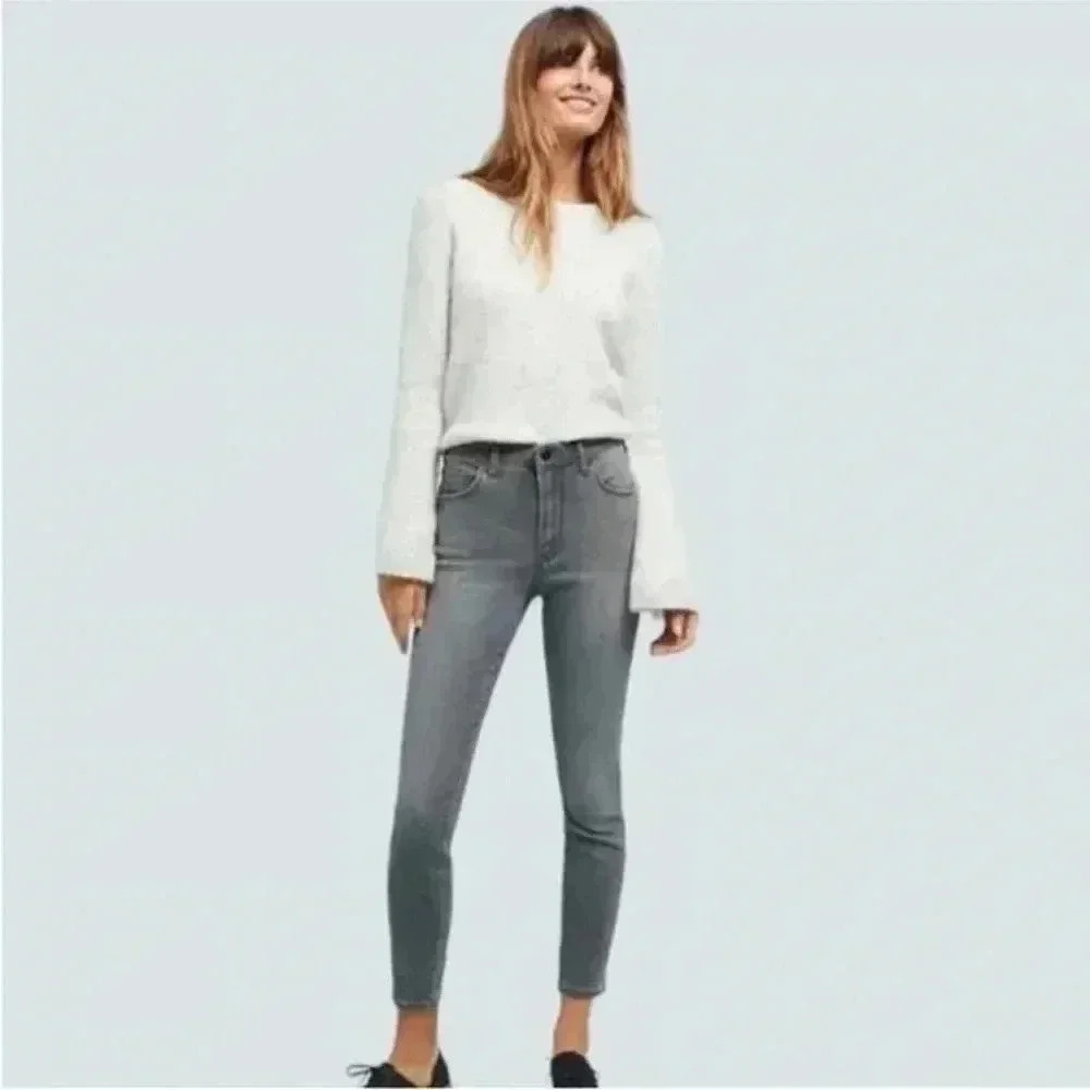 Anthro Pilcro Medium Gray High Rise Skinny Denim Jeans Women's sz 27